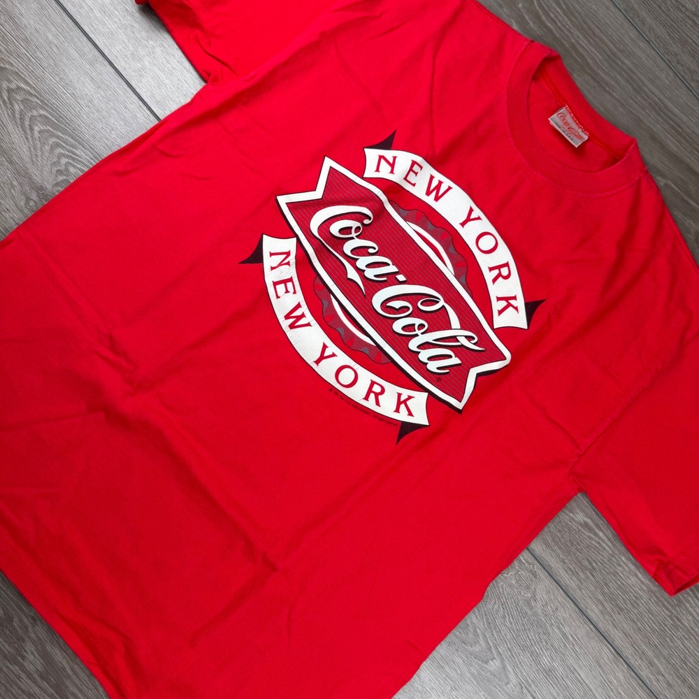Coca-Cola Men T-Shirt 1991 New York City Graphic Red XL
